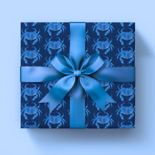 Papier Cadeau Crabe Bleu motif Océan (Blue crab wrapping paper rolls)
