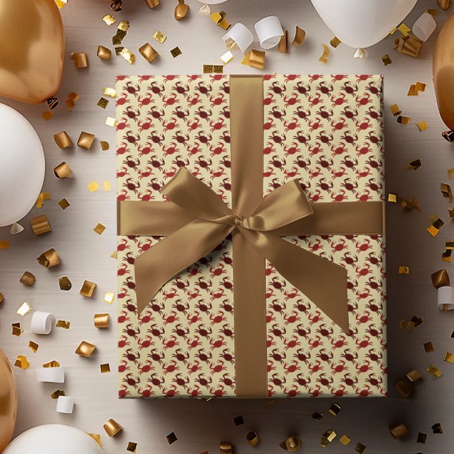 Papier Cadeau Crabe Crustacé Océan Motif (Créateur téléchargé)