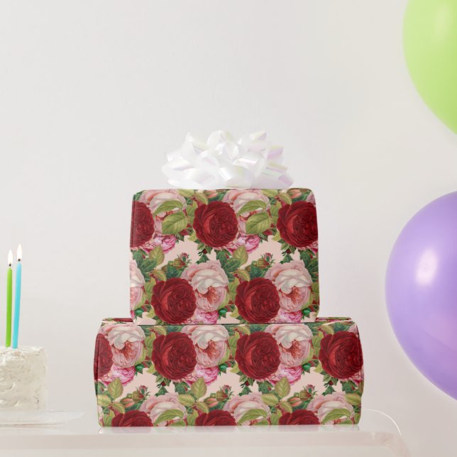 Papier Cadeau Craft de découpage rouge et rose ou (Cadeaux de fête)