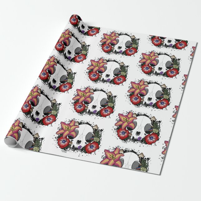 Papier Cadeau Crâne de chat Doom et Bloom (Déroulé)