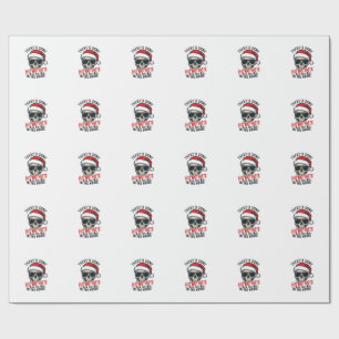 Papier Cadeau Crâne de Noël Ho Ho Ho Humour Design