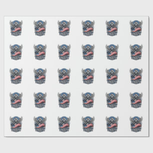 Papier Cadeau Crâne de serpent patriotique Liberté Bête Hybride