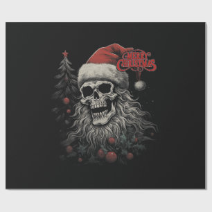 Papier Cadeau Crâne de squelette Noël joyeux drôle Santa apparié