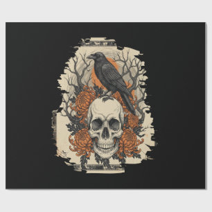 Papier Cadeau Crâne d'Halloween