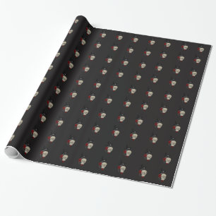 Papier Cadeau Crâne gothique avec Rose et corbeau