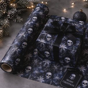 Papier Cadeau Crânes de Noël gothiques effrayants
