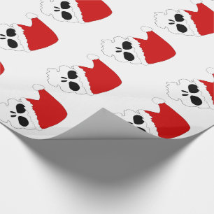 Papier Cadeau Crânes de Père Noël/Papier d'emballage de Noël