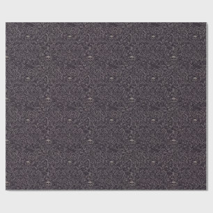 Papier Cadeau Crânes gothiques Broderie baroque Motif damassé