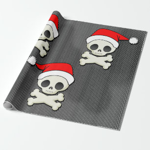 Papier Cadeau Crânes mignons de Goth dans des casquettes de Pè