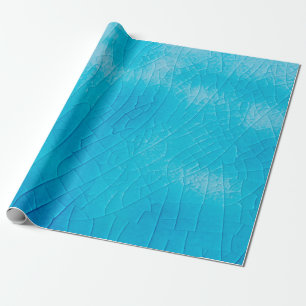 Papier Cadeau craquelure de porcelaine turquoise avec des fissur