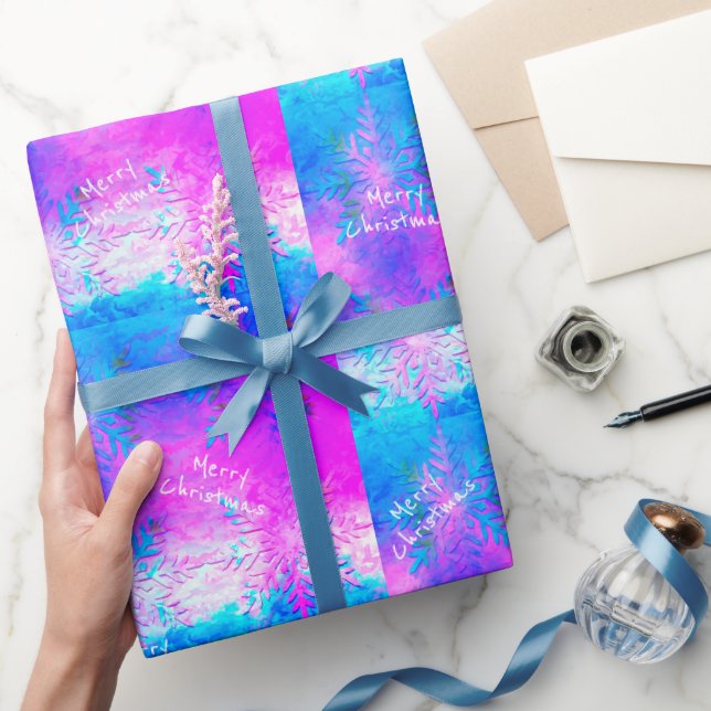 Papier Cadeau Cravate-teint bleu violet fractée Noël (Cadeaux)