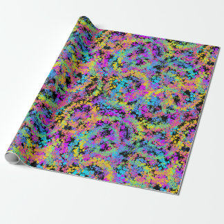 Papier Cadeau crayon fondu multicolore :