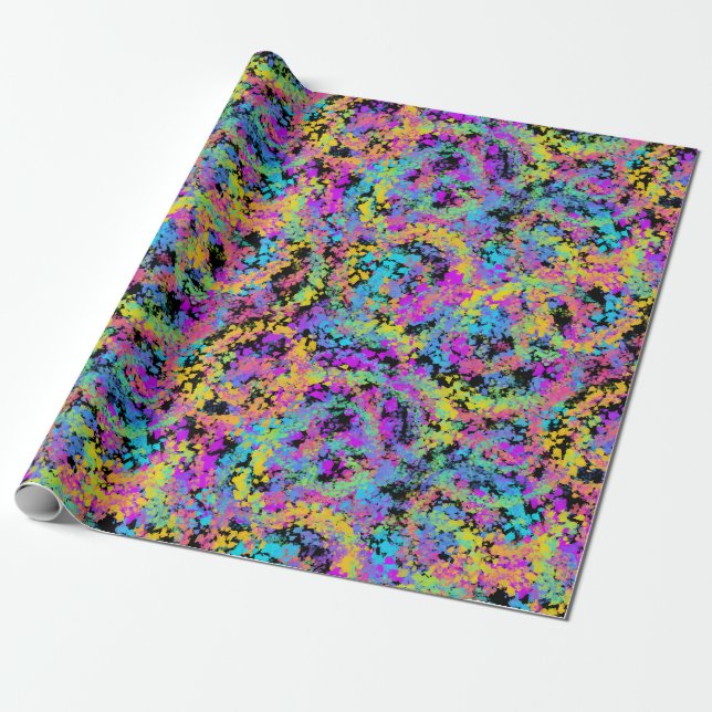 Papier Cadeau crayon fondu multicolore : (Déroulé)