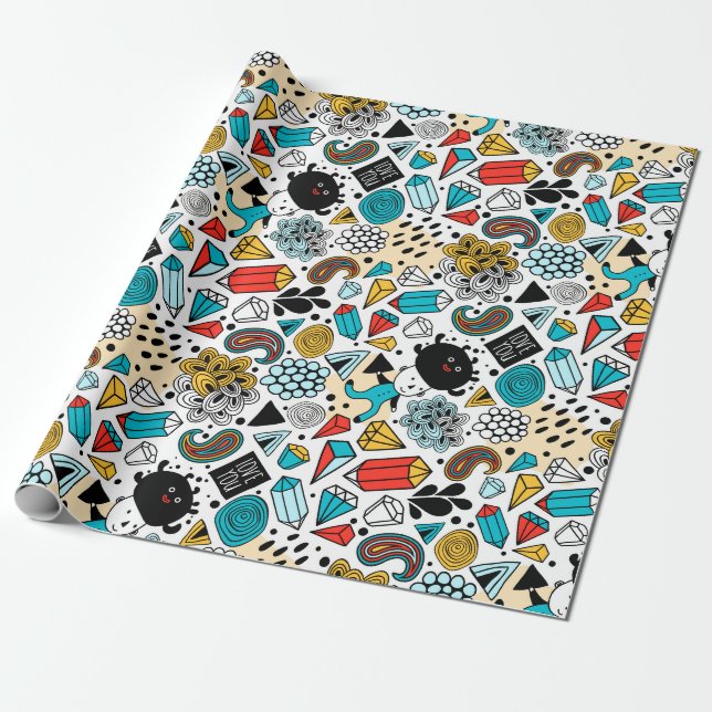 Papier Cadeau Crazy head (Déroulé)