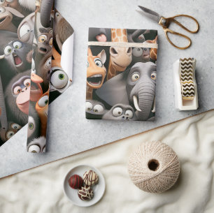 Papier Cadeau Crazy Wildlife Group