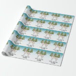 Papier Cadeau Cream Labrador Retriever Chien Christmas Texte per<br><div class="desc">Illustration originale de Destei d'un mignon chien de race Labrador Retriever, crème anglaise. Le chien est placé dans une scène hivernale avec trois sapins verts. L'arrière - plan est un dégradé bleu à blanc qui donne un aspect froid d'hiver. Il y a une zone de texte personnalisable qui se lit...</div>