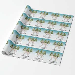 Papier Cadeau Cream Labrador Retriever Chien Christmas Texte per