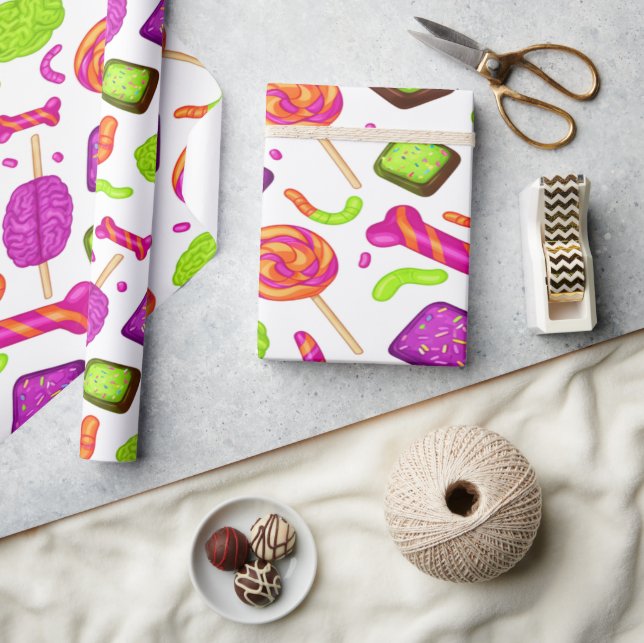 Papier Cadeau Creepy Candy Zombie Mashup For Halloween (Artisanat)