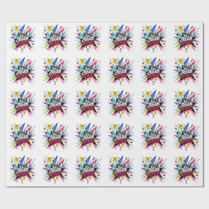 Papier Cadeau Créer Grandir Répéter Typographie Motivationnelle