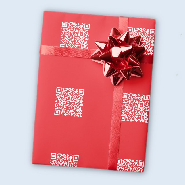 Papier Cadeau Créer un code QR rouge numérisable (modifiable) (Créateur téléchargé)