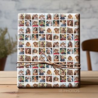 Papier Cadeau Créer un collage photo personnalisé avec 18 photos