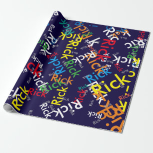Papier Cadeau Créer un motif de nom personnalisé génial / coloré