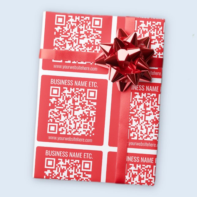 Papier Cadeau Créez instantanément votre propre code QR | Rouge  (Créateur téléchargé)