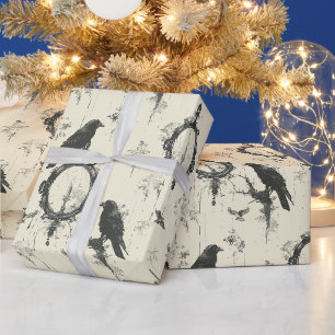 Papier Cadeau Créez vos propres bougies gothiques Damask corbeau