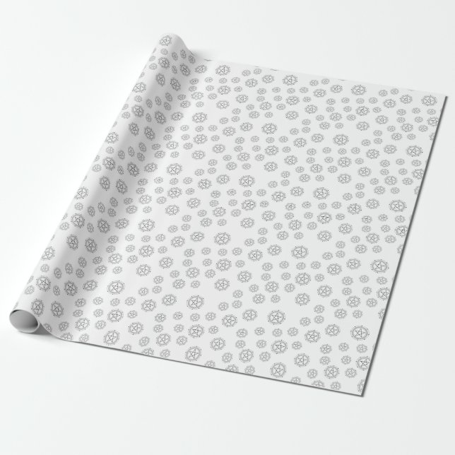Papier Cadeau Créez Vos Propres Pentacles Noirs Blancs (Déroulé)