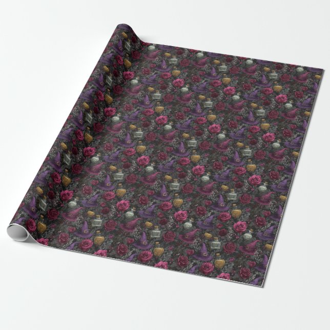 Papier Cadeau Créez Vos Propres Roses Bourguignonnes Ensorcelant (Déroulé)