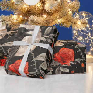 Papier Cadeau Créez vos propres roses rouges de corbeau de plein