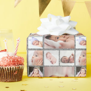 Papier Cadeau Créez votre propre collage de 6 photos avec paille