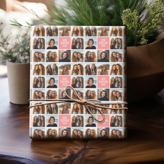 Papier Cadeau Créez votre propre collection de photos 8 Monogram (Personalized Photo Wrapping Paper)