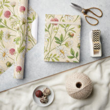 Crème Bohème Prairie avec Marguerites et Trèfle