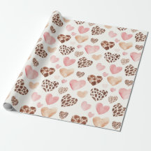 Crème Brown rose Fille Coeurs animaux léopard