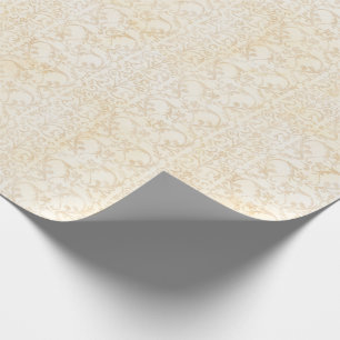 Papier Cadeau Crème damassée et Mariage beige