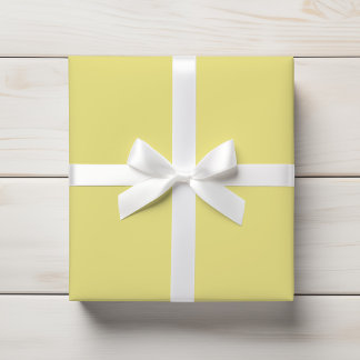 Papier Cadeau Crème de citron doux Jaune Solide Minimaliste