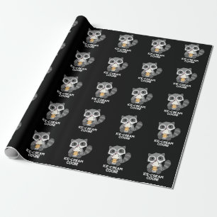 Papier Cadeau Crème de glace Coon drôle animal Racoon jeu de cou
