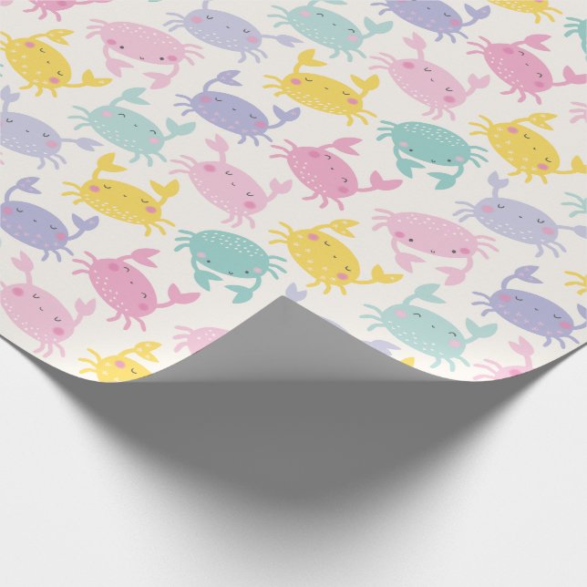 Papier Cadeau Crème de menthe jaune lilas rose mignonne Little C (Coin)