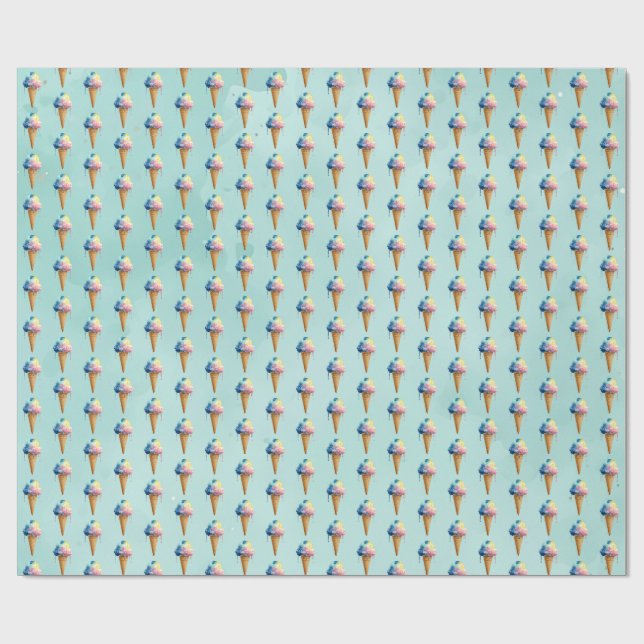 Papier Cadeau Crème Glacée (Plat)