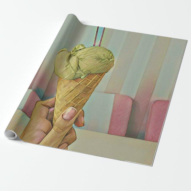 Papier Cadeau Crème glacée au chocolat (Déroulé)