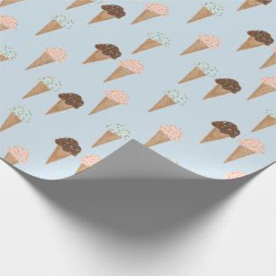 Papier Cadeau Crème glacée avec enveloppement cadeau motif ble