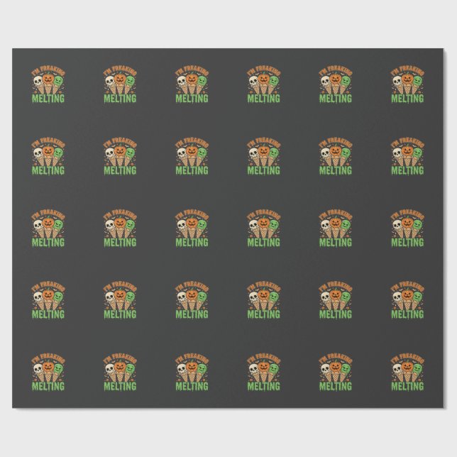 Papier Cadeau Crème Glacée Fondante Halloween (Plat)