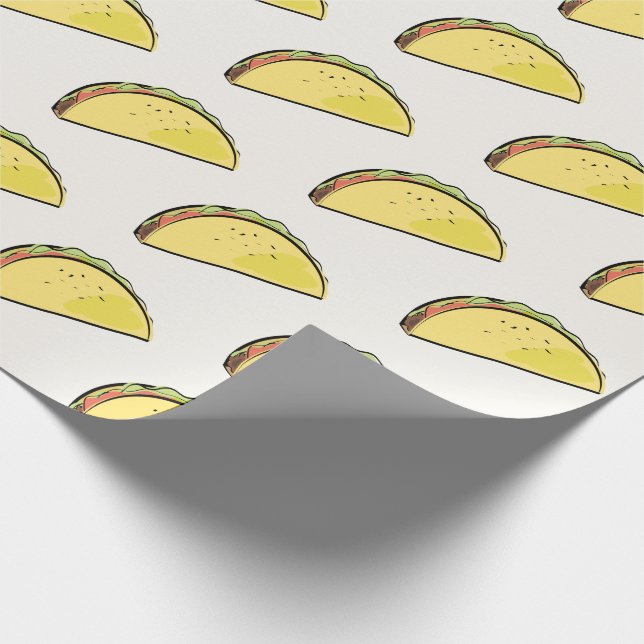 Papier Cadeau Crème Motif Taco (Coin)