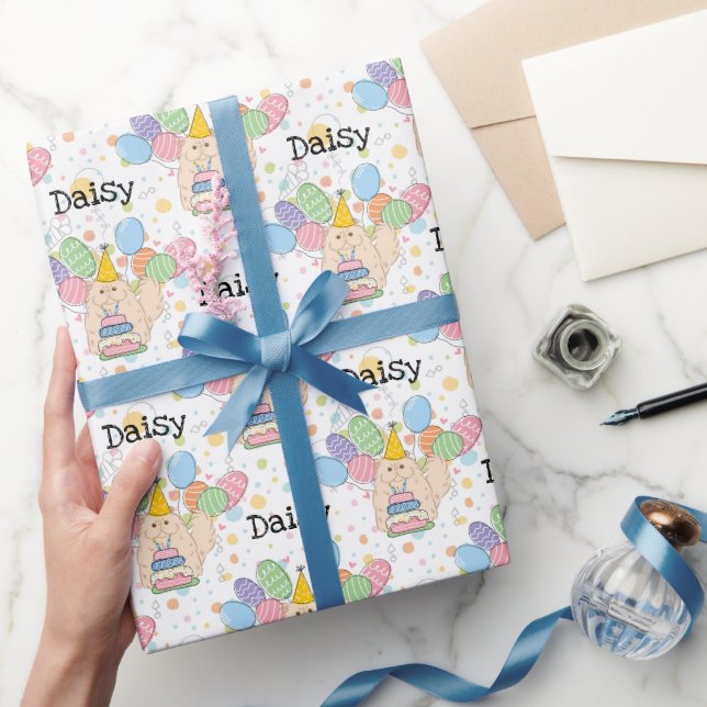 Papier Cadeau Crème Perse Chat Longhair Anniversaire (Cadeaux)