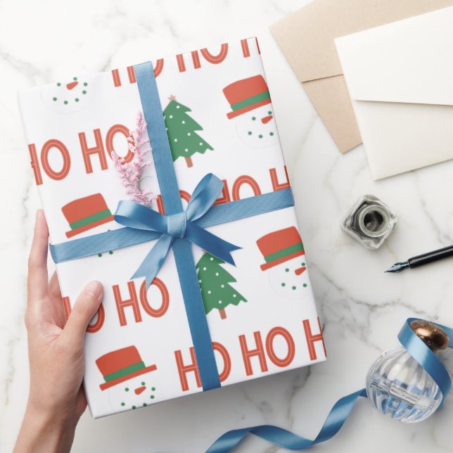 Papier Cadeau Crème Rouge Vert Jouer Moderne (Cadeaux)