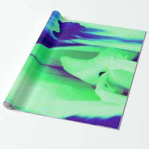 Papier Cadeau Crèmes inspirées de l'art bleu marine fluage