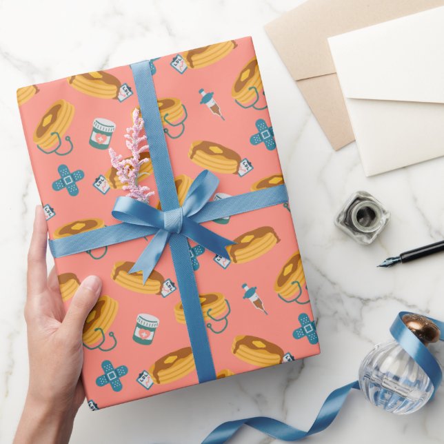 Papier Cadeau Crêpes roses pour docteur (Cadeaux)