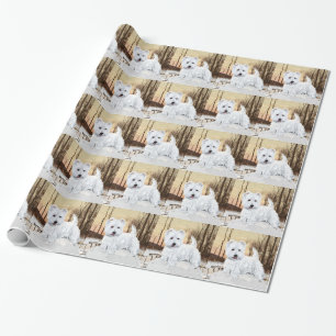 Papier Cadeau Crépuscule neigeux de Westie