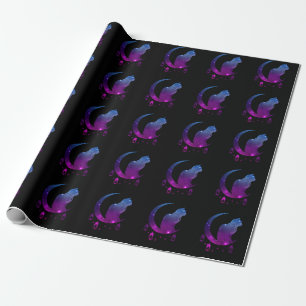 Papier Cadeau Crescent Moon Chat Mystique Pastel Goth Spirituel